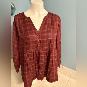 NWT Women’s Wrangler Plaid Blouse Top Tunic Size XXL